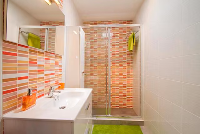 Bagno privato di una sistemazione del B&B Flamingo